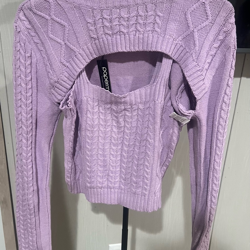 Papermoon Lilac Cable Knit Sweater